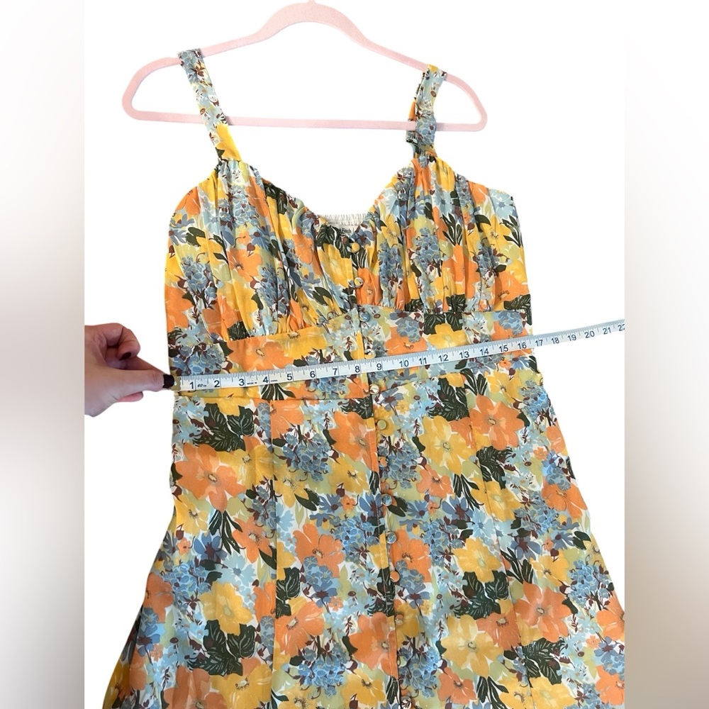 Abercrombie & Fitch Vibrant Floral Maxi Dress - Orange and Blue - Picture 8 of 12